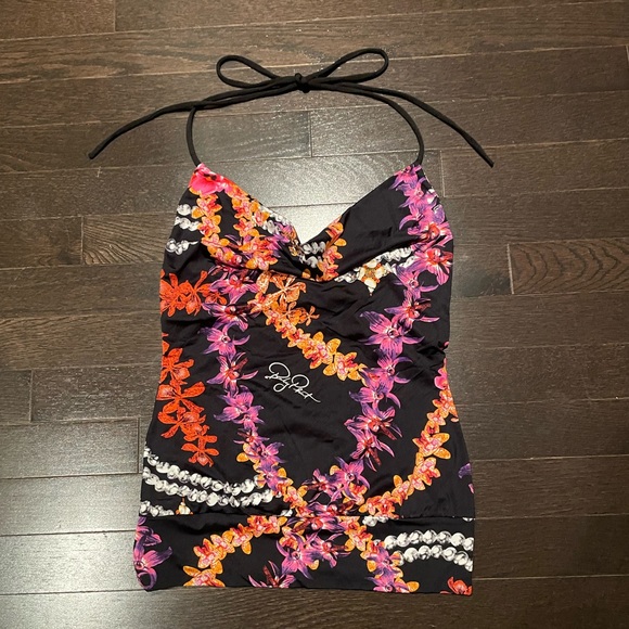 Baby Phat Tops - Baby Phat Floral Cowl Neck Cami